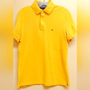 Tommy Hilfiger Men's Polo Custom Fit Yellow Shirt Size Medium